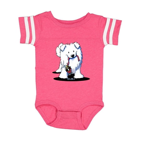 Inktastic Samoyed Pup w/ Penguin Sled Gift Baby Boy or Baby Girl Bodysuit