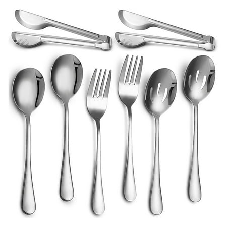 Stainless Steel Flatware Serving Utensils Large Serving Spoon Set of for Kitchen (Silver 8 Pieces)
Stainless Steel Flatware Serving Utensils Large Serving Spoon Set of for Kitchen (Silver 8 Pieces)