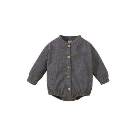 Qiylii Newborn Baby Girls Boys Long Sleeve Romper Plain Color Button Waffle Bodysuit Casual Simple Style Short Jumpsuit 0-24M
Qiylii Newborn Baby Girls Boys Long Sleeve Romper Plain Color Button Waffle Bodysuit Casual Simple Style Short Jumpsuit 0-24M