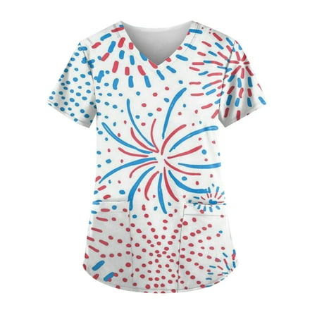 Sksloeg Women s Scrub Tops Red White Blue Star Stripe Printed Patriotic Top V-Neck Workwear Short Sleeve T-Shirts with Pockets Nursing Working Uniform Blue XXXXL
Sksloeg Women s Scrub Tops Red White Blue Star Stripe Printed Patriotic Top V-Neck Workwear Short Sleeve T-Shirts with Pockets Nursing Working Uniform Blue XXXXL