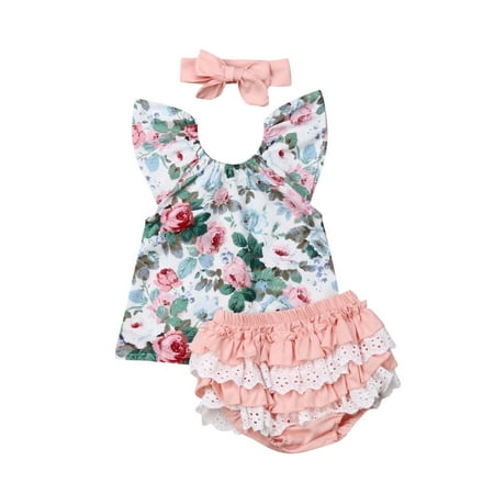 Mioliknya Baby Girl Floral Sleeveless Tops + PP Lace Ruffle Shorts + Headband Summer Clothes Set
Mioliknya Baby Girl Floral Sleeveless Tops + PP Lace Ruffle Shorts + Headband Summer Clothes Set