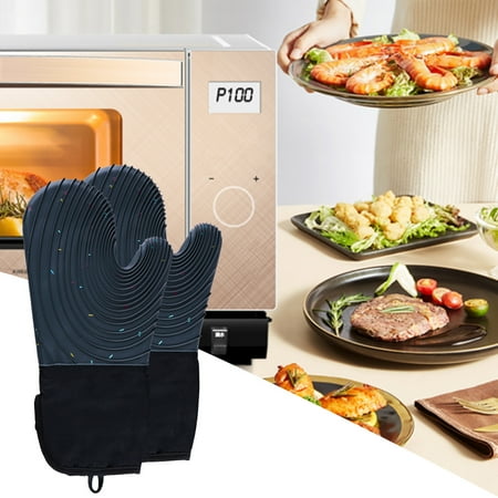 Washranp 1Pair Silicone Oven Mitts BPA-Free Non-slip Waterproof Heat Insulation Thick BBQ Gloves with Soft Cotton Lining for Kitchen
Washranp 1Pair Silicone Oven Mitts BPA-Free Non-slip Waterproof Heat Insulation Thick BBQ Gloves with Soft Cotton Lining for Kitchen