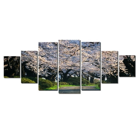Startonight Huge Canvas Wall Art Spring Blossom, Home Decor, Dual View Surprise Artwork Modern Framed Wall Art Set of 7 Panels Total 39.37 x 94.49 inch