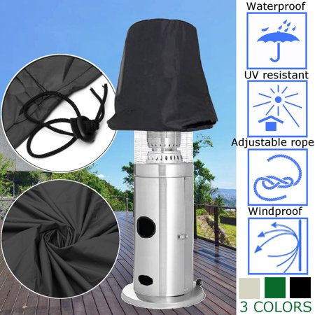Area Heater Cover Waterproof UV Protect Outdoor Living Home Garden, Black
