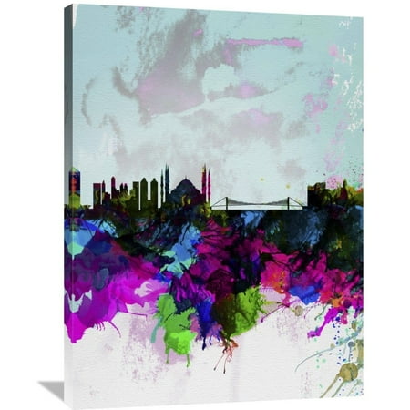 Naxart Studio 'Istanbul Watercolor Skyline' Stretched Canvas Wall Art