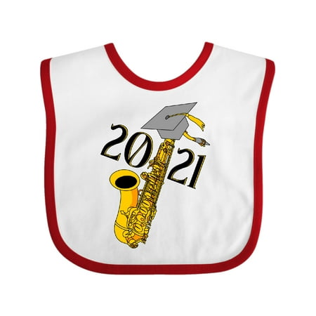 Inktastic Saxophone 2021 Graduation Gift Baby Boy or Baby Girl Bib