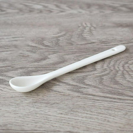 Big Sales!!Chinese Style Translucent Ceramic Pure White Crystal Clear Coffee Mixing Spoon