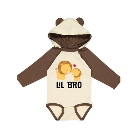 Inktastic Lil Bro Lion Little Brother Boys Gift Baby Boy Long Sleeve Bodysuit