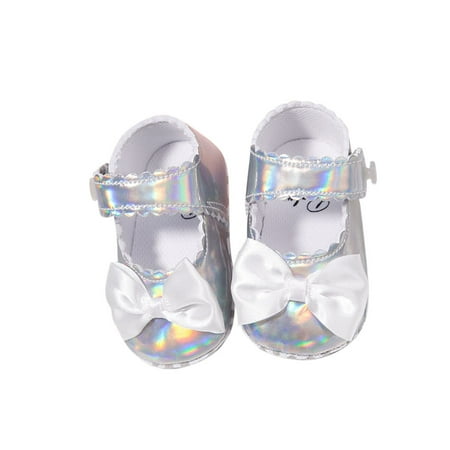 Woobling Infant Flats First Walker Princess Shoe Soft Sole Mary Jane Walking Crib Shoes Breathable Prewalker Lightweight Silver 6C
Woobling Infant Flats First Walker Princess Shoe Soft Sole Mary Jane Walking Crib Shoes Breathable Prewalker Lightweight Silver 6C