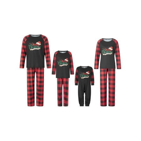 Sunloudy Merry Christmas Family Pajamas Matching Set Letter Santa Hat Print Long Sleeve Tops Plaid Pants Xmas Sleepwear Outfits PJs for Couples Kids
Sunloudy Merry Christmas Family Pajamas Matching Set Letter Santa Hat Print Long Sleeve Tops Plaid Pants Xmas Sleepwear Outfits PJs for Couples Kids