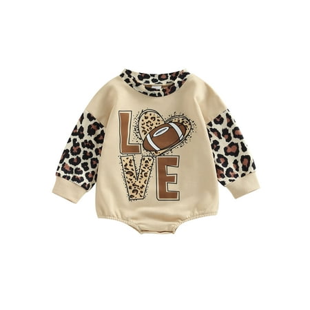 Sunisery Newborn Baby Girls Romper Long Sleeve Round Neck Letters Leopard Print Buttons Decoration Spring Jumpsuit Khaki 12-18 Months
Sunisery Newborn Baby Girls Romper Long Sleeve Round Neck Letters Leopard Print Buttons Decoration Spring Jumpsuit Khaki 12-18 Months