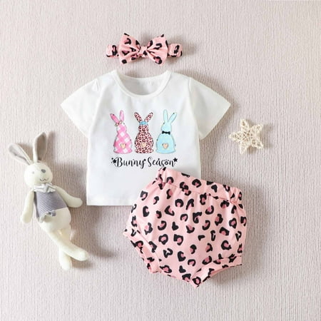 Leutsin Baby Boys Short-Sleeve Bodysuit Baby Boys Girls Easter Lovely Embroidered Bunny Candy Color T-shirt Shorts Headband Suit
Leutsin Baby Boys Short-Sleeve Bodysuit Baby Boys Girls Easter Lovely Embroidered Bunny Candy Color T-shirt Shorts Headband Suit