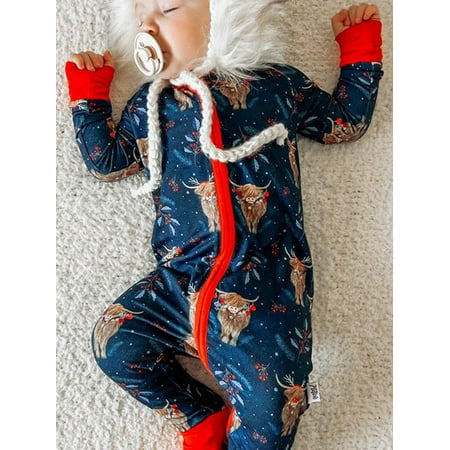 Peyakidsaa Newborn Baby Girl Boy Clothes Zip Jumpsuit Cow Print Romper Long Sleeve Bodysuit
Peyakidsaa Newborn Baby Girl Boy Clothes Zip Jumpsuit Cow Print Romper Long Sleeve Bodysuit