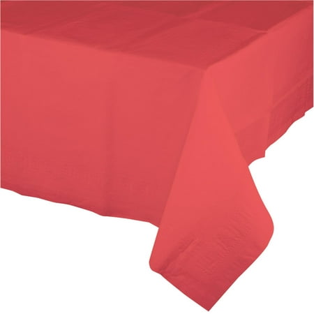 Club Pack of 12 Coral Disposable Plastic Banquet Party Table Covers 108