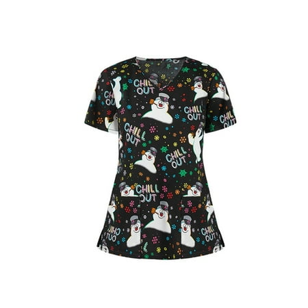 Christmas Scrubs Tops Women Nurse Working Uniforms Cartoon Printed V Neck Short Sleeve Medical Scrub Shirts
Christmas Scrubs Tops Women Nurse Working Uniforms Cartoon Printed V Neck Short Sleeve Medical Scrub Shirts
