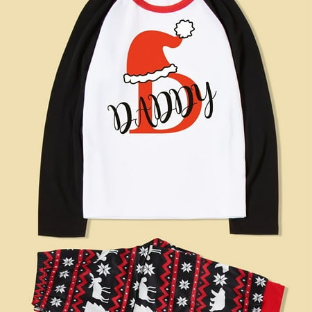 Men‘s Letters Print Colorblock Parent-Child Christmas Pajama Set Crew Neck Shirt And Pants
Men‘s Letters Print Colorblock Parent-Child Christmas Pajama Set Crew Neck Shirt And Pants