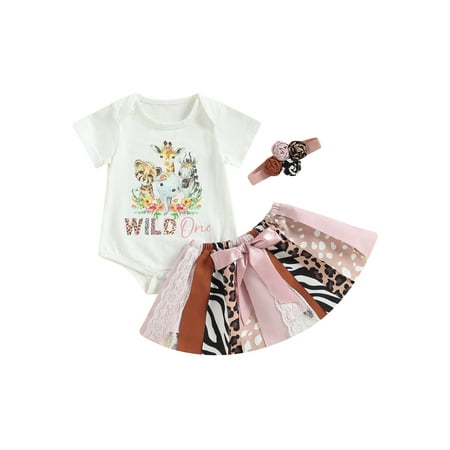 Qtinghua Infant Baby Girl First Birthday Outfit Wild One Short Sleeve Romper Leopard Skirt Summer Clothes
Qtinghua Infant Baby Girl First Birthday Outfit Wild One Short Sleeve Romper Leopard Skirt Summer Clothes