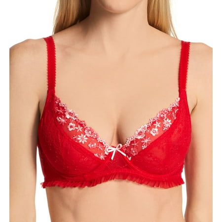 Women s Pour Moi 20112 Gigi Plunge Non Padded Underwire Bra (Red/Pink 38E)