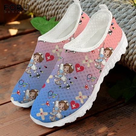 FORUDESIGNS Casual Summer Ladies Slip On Sneakers Lovely Cartoon Nurse Pattern Flats Shoes Red and White Gradient Women Footwear
FORUDESIGNS Casual Summer Ladies Slip On Sneakers Lovely Cartoon Nurse Pattern Flats Shoes Red and White Gradient Women Footwear