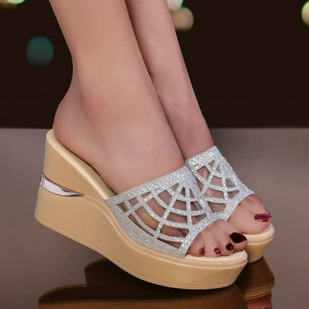 YTJX Summer Women s Fashion Wedges Open Toe Beach Shoes Roman Slippers Sandals