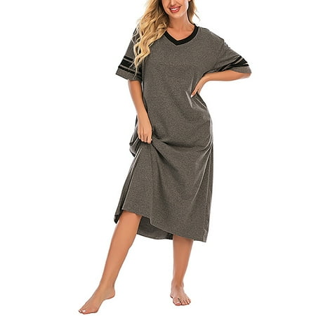 Niuer Casual Long Pajamas Dress for Women Summer Short Sleeve Nightshirt Nightgown Sleepwear Loungewear
Niuer Casual Long Pajamas Dress for Women Summer Short Sleeve Nightshirt Nightgown Sleepwear Loungewear