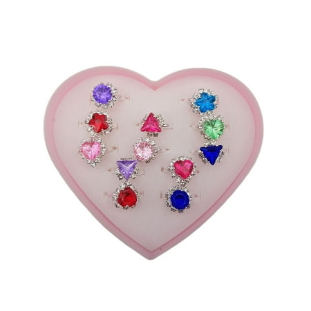 12PCS Heart Boxed Children s Diamond Ring Colorful Rhinestone Rings Set Gift With Heart-Shaped Box for Kids Girls Children (Random Style)
12PCS Heart Boxed Children s Diamond Ring Colorful Rhinestone Rings Set Gift With Heart-Shaped Box for Kids Girls Children (Random Style)
