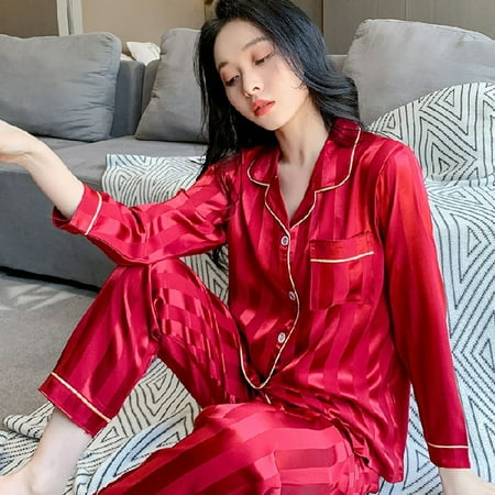 DanceeMangoo 2 Piece Women Sleepwear Set Spring Autumn New Long Sleeve Button Lapel Pajamas for Woman Silk Soft Sleepwear Bule Sexy PajamaSet
DanceeMangoo 2 Piece Women Sleepwear Set Spring Autumn New Long Sleeve Button Lapel Pajamas for Woman Silk Soft Sleepwear Bule Sexy PajamaSet