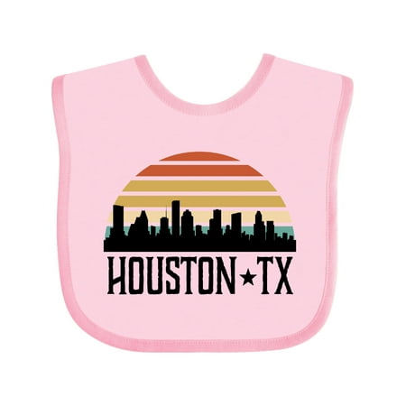 Inktastic Houston Texas Skyline Retro Gift Baby Boy or Baby Girl Bib
