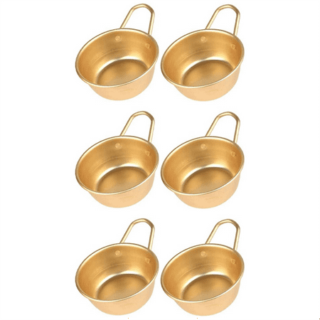 6PCS Makgeolli Bowls Aluminum Korean Traditional Bowls for Korean Raw Rice Wine