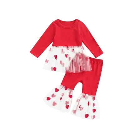 Musuos Baby Girls Valentine s Day Outfit Mesh Patchwork Tunic T-Shirt Red Flared Pants
Musuos Baby Girls Valentine s Day Outfit Mesh Patchwork Tunic T-Shirt Red Flared Pants