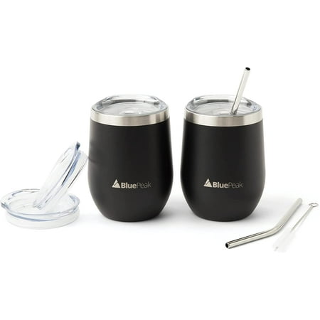 BluePeak Double Wall Stainless Steel Vacuum Insulated Tumbler Set 2-Pack 12 oz (Black)
BluePeak Double Wall Stainless Steel Vacuum Insulated Tumbler Set 2-Pack 12 oz (Black)