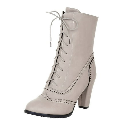 Paiwinds Boots for Women Women Classic Pointed Leather Lace-Up High-Heeled Boots Middle Tube Boots
Paiwinds Boots for Women Women Classic Pointed Leather Lace-Up High-Heeled Boots Middle Tube Boots