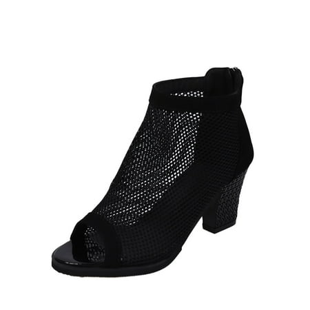 GNEIKDEING Ladies Mid-Cut Block Heel Zipper Black Leopard Mesh High-heeled Sandals Gift on Clearance
GNEIKDEING Ladies Mid-Cut Block Heel Zipper Black Leopard Mesh High-heeled Sandals Gift on Clearance