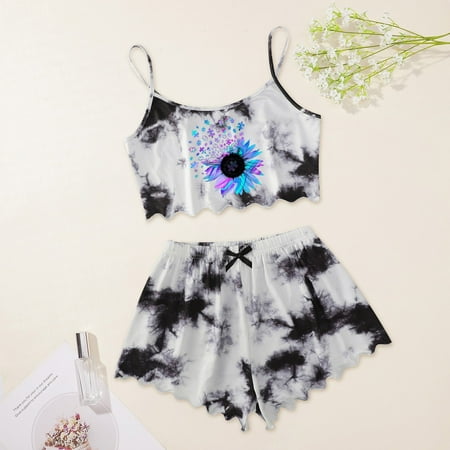 Suits for Women! OTEMRCLOC Women s Cartoon Print Lettuce Trim Cami Top and Shorts Cute Pajama Set Sleepwear Blue S
Suits for Women! OTEMRCLOC Women s Cartoon Print Lettuce Trim Cami Top and Shorts Cute Pajama Set Sleepwear Blue S