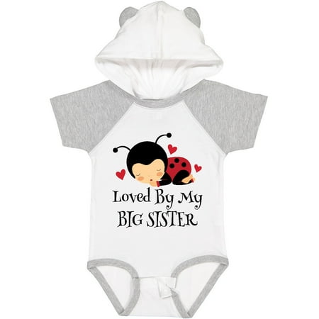 Inktastic Little Sister Ladybug Gift Baby Girl Bodysuit