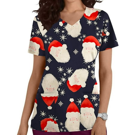 TMOYZQ Winter Savings 2022! Christmas Scrub Tops for Womens Classic Fit Working Uniforms Short Sleeve V Neck Medical Workwear Christmas Print Pockets Professional Nursing Blouse
TMOYZQ Winter Savings 2022! Christmas Scrub Tops for Womens Classic Fit Working Uniforms Short Sleeve V Neck Medical Workwear Christmas Print Pockets Professional Nursing Blouse