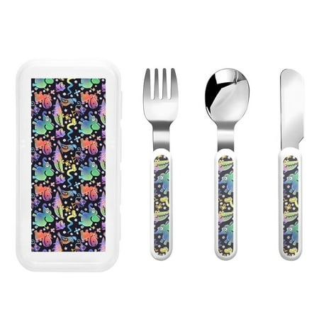 Zeuib Colorful Animals Print 3 Pieces Children Fork Spoon Knife Set with Travel Case for Lunch Box Stainless Steel Kids Silverware Flatware Set Kids Utensil Set for School (Fork Spoon Knife)
Zeuib Colorful Animals Print 3 Pieces Children Fork Spoon Knife Set with Travel Case for Lunch Box Stainless Steel Kids Silverware Flatware Set Kids Utensil Set for School (Fork Spoon Knife)