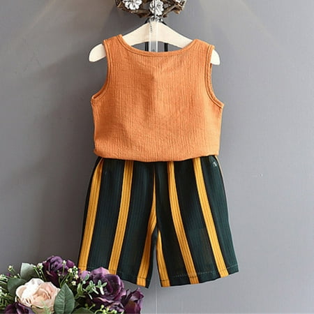 NECHOLOGY Toddler Kids Baby Girl s 2 Piece Outfit Summer Sleeveless Tank Vest Shirt Tops And Striped Tie Bowknot Outfit Girls Childrenscostume Yellow 1-2 Years
NECHOLOGY Toddler Kids Baby Girl s 2 Piece Outfit Summer Sleeveless Tank Vest Shirt Tops And Striped Tie Bowknot Outfit Girls Childrenscostume Yellow 1-2 Years