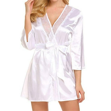 DNDKILG Womens Silky Short Robe Soft Satin Lace Loungewear Lightweight Spa & Bath Ladies Sleepwear White S
DNDKILG Womens Silky Short Robe Soft Satin Lace Loungewear Lightweight Spa & Bath Ladies Sleepwear White S