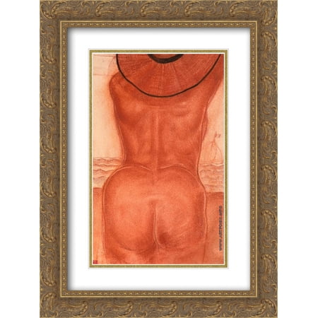 Alexandre Jacovleff 2x Matted 20x24 Gold Ornate Framed Art Print 'Nu #2'