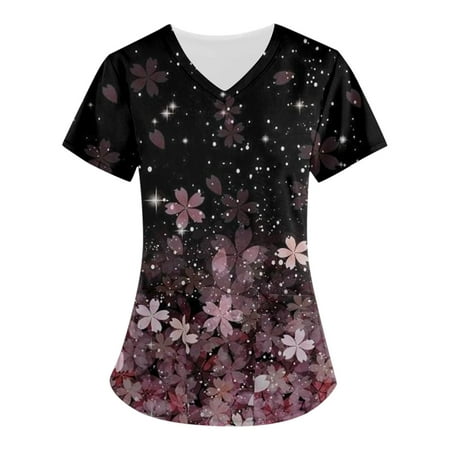 OVTICZA Womens Working Casual T Shirt Holiday Pockets Nursing Scrubs Short Sleeve Scrubs Top Floral Professionals Uniform Pink M
OVTICZA Womens Working Casual T Shirt Holiday Pockets Nursing Scrubs Short Sleeve Scrubs Top Floral Professionals Uniform Pink M