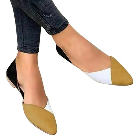 new home gifts for home Fashion Womens Casual Shoes Breathable Flats Outdoor Leisure Shoes Pu Yellow