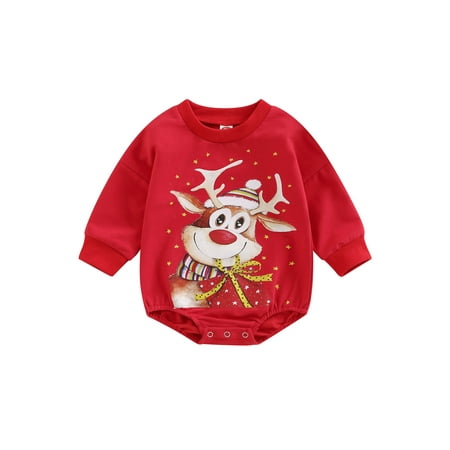 Infant Baby Christmas Rompers for Boys Girls Cartoon Elk Print Long Sleeve Sweatshirts Jumpsuits
Infant Baby Christmas Rompers for Boys Girls Cartoon Elk Print Long Sleeve Sweatshirts Jumpsuits