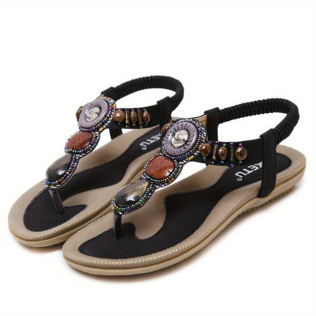 Women‘s Boho Style Flat Sandals Open Toe Round Toe Elastic Ankle Strap Comfy Sandals Women‘s Flip Flop Footwear
Women‘s Boho Style Flat Sandals Open Toe Round Toe Elastic Ankle Strap Comfy Sandals Women‘s Flip Flop Footwear