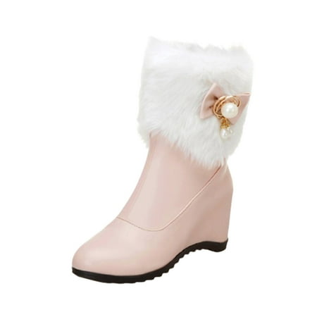 Boots For Women Winter Boots For Women Women Warm Solid Boots Round Toe Bow Booties Wedge High Heel Boots Shoes Pink
Boots For Women Winter Boots For Women Women Warm Solid Boots Round Toe Bow Booties Wedge High Heel Boots Shoes Pink
