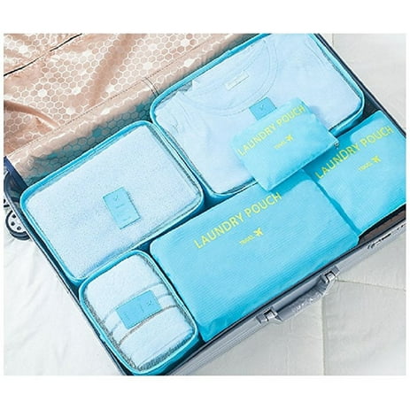Bon Bonito Packing Cubes 6 Piece Set Fits for Luggage Travel Carry On Clothes Storage Bags, Organizer pouch.