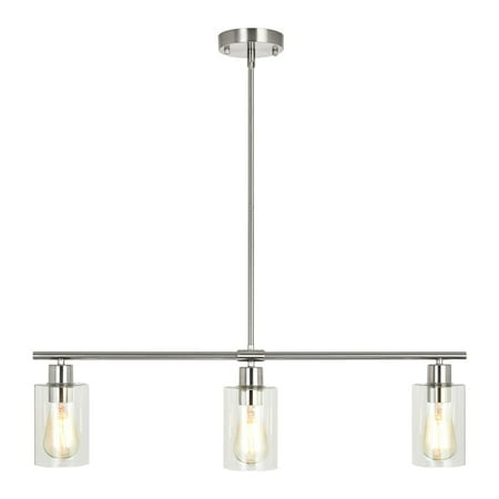 Modern Brushed Nickel Pendant Lighting 3 Lights Kitchen Island Lighting with Clear Glass Shade Hanging Light Fixture forDining Room Living Room
Modern Brushed Nickel Pendant Lighting 3 Lights Kitchen Island Lighting with Clear Glass Shade Hanging Light Fixture forDining Room Living Room