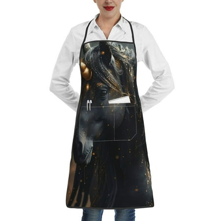 Sikiie Black And Gold White Horse Aprons for Kitchen Cooking Aprons Chef Apron for Men Women Chef
Sikiie Black And Gold White Horse Aprons for Kitchen Cooking Aprons Chef Apron for Men Women Chef