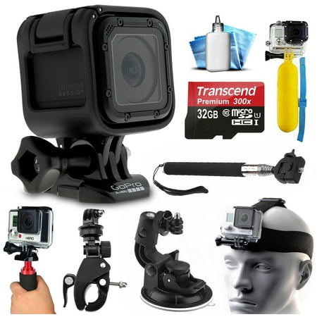 GoPro HERO4 Session HD Action Camera (CHDHS-101) with Extreme Sports Accessories Kit includes 32GB MicroSD Card + Selfie Stick + Head Strap + Floating Bobber + Stabilizer + Car Mount + More!