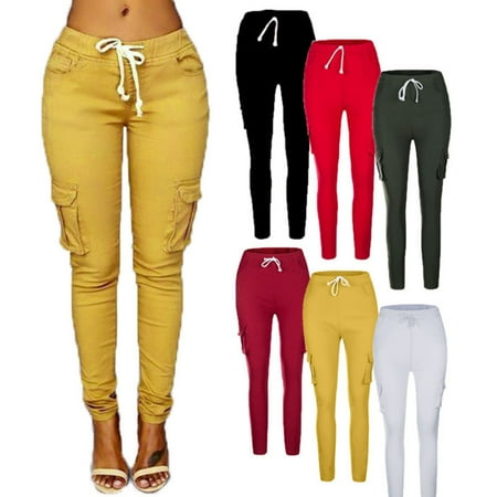 Taluosi Casual Women Solid Color Multi-pockets Drawstring Waist Long Pants Trousers
Taluosi Casual Women Solid Color Multi-pockets Drawstring Waist Long Pants Trousers